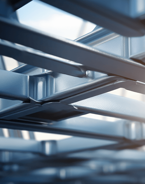 Steel construction beams showcasing industrial strength